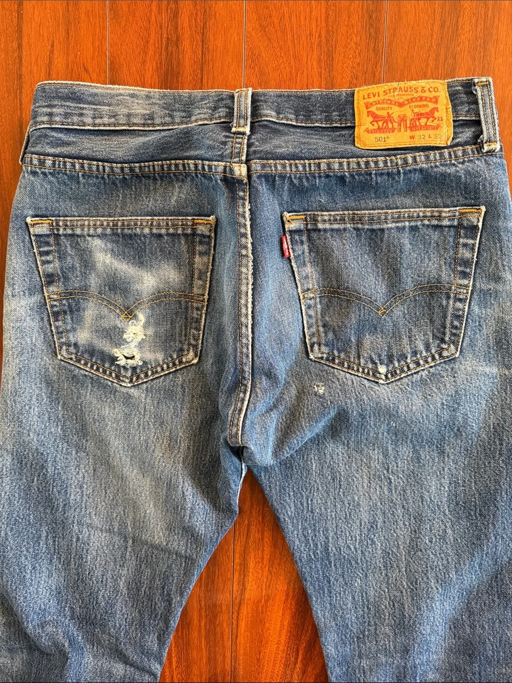 Levi's 501 Straight Jeans with Distress
